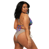 All-over print recycled string bikini top Eye Can-see-ve