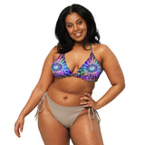 All-over print recycled string bikini top Eye Can-see-ve