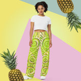 All-over print unisex wide-leg pants weed mandala